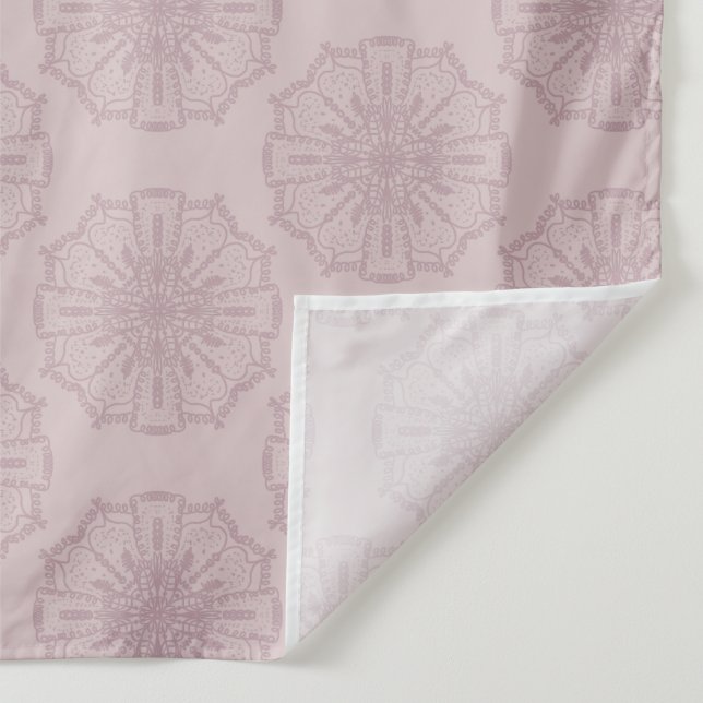 Tenture Art de mandala dessiné à la main Boho rose poudré  (Détail)