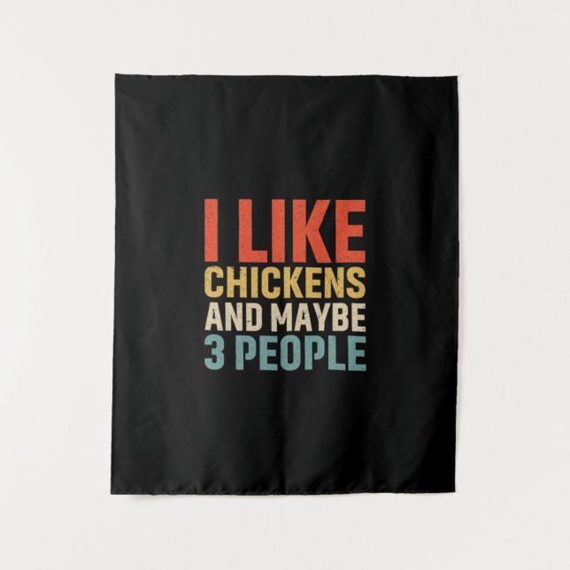Tenture Art de poulet J'aime les poules (Devant)