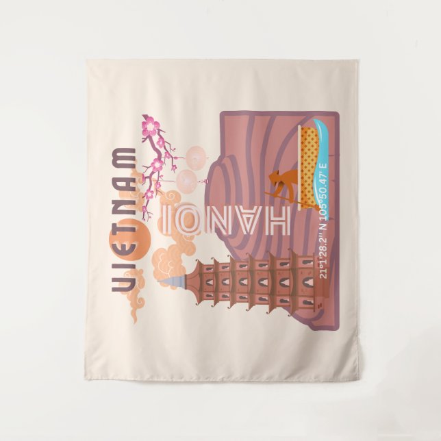 Tenture Art de voyage au Vietnam (Devant)