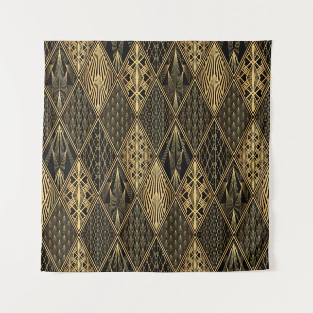 Tenture Art Déco Black Gold Elegance (Devant)