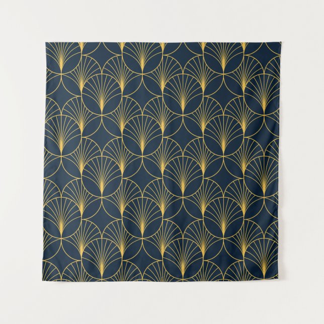 Tenture Art Déco Elégance : Motifs Ventilateurs (Devant)