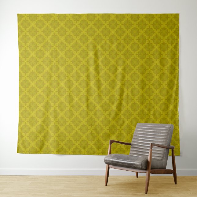 Tenture Art déco olive verte géométrique (En situation (horizontale))