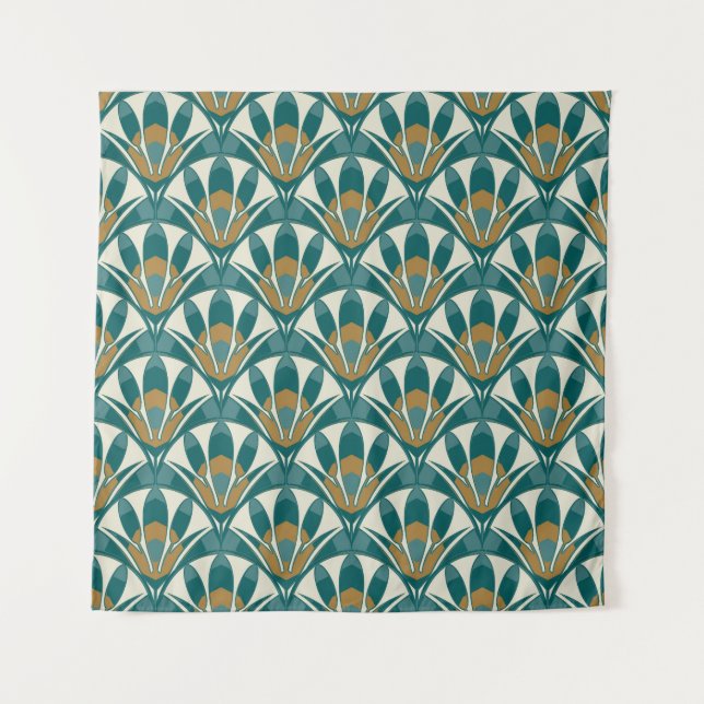 Tenture Art deco seamless abstract floral pattern. Decor e (Devant)
