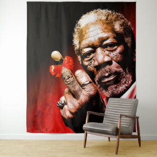 Tenture Art du majeur avec nœud rouge