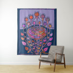 Tenture Art floral Vintage coloré en violet et bleu<br><div class="desc">Une illustration florale moderne,  brillante,  audacieuse et éclatante s'imprime dans des tons riches et profonds de bleu,  de violet et d'orange. Cliquez simplement sur personnaliser pour ajouter du texte. Contactez-moi pour toute question ou demande.</div>