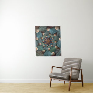 Tenture Art Fractal Abstrait Avec Profondeur Bleu Brown Ar