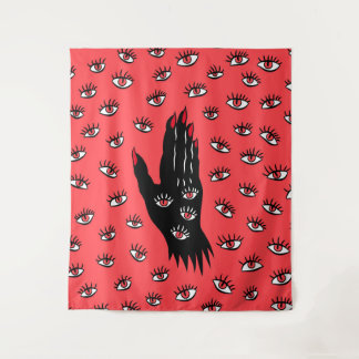 Tenture Art gothique d'Halloween - Yeux Éffrayants à main