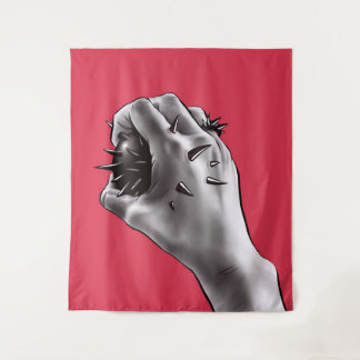 Tenture Art gothique d'horreur - main poignardée