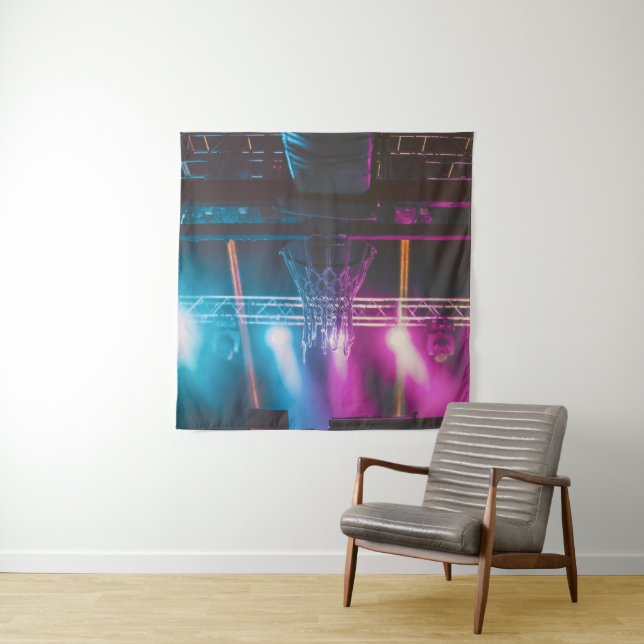 Tenture Art graphique cool de basketball (En situation)