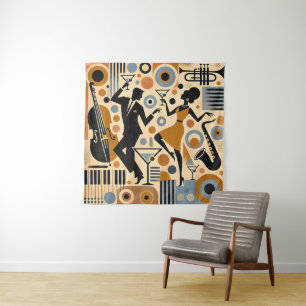 Tenture Art minimaliste de l'ère du jazz du milieu du sièc