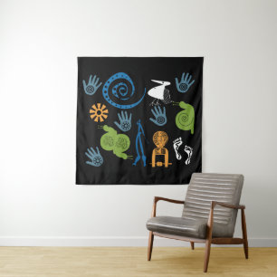 Tenture Art moderne abstrait symbole africain et motifs