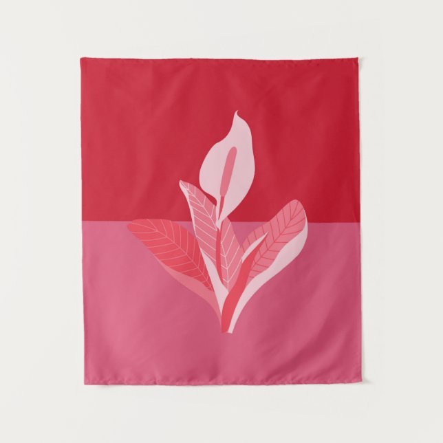 Tenture Art Moderne Lys Calla Rouge Rose (Devant)