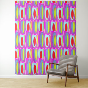Tenture Art motif ovale dans des couleurs mélangées modern