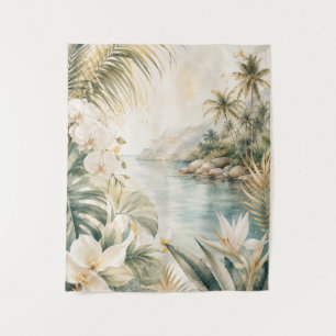 Tenture Art mural aquarelle tropical luxueux côtier