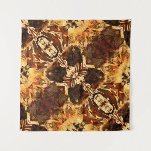 Tenture Art nouveau ornemental vintage doré et marron pa