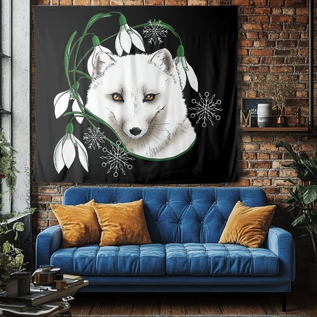 Tenture Art Nouveau Renard blanc arctique (Créateur téléchargé)
