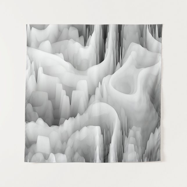 Tenture art onde fractale abstraite fond monochrome flou (Devant)