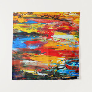 Tenture Art painting with palette knifeblack,paris,red,whi