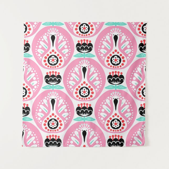 Tenture Art populaire scandinave : Nordic Seamless. (Devant)