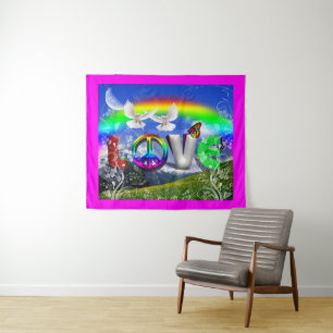 Tenture Art surréaliste de paix et d'amour