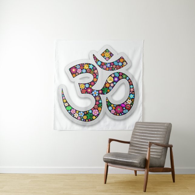 Tenture Art symbolique floral Namaste (En situation)