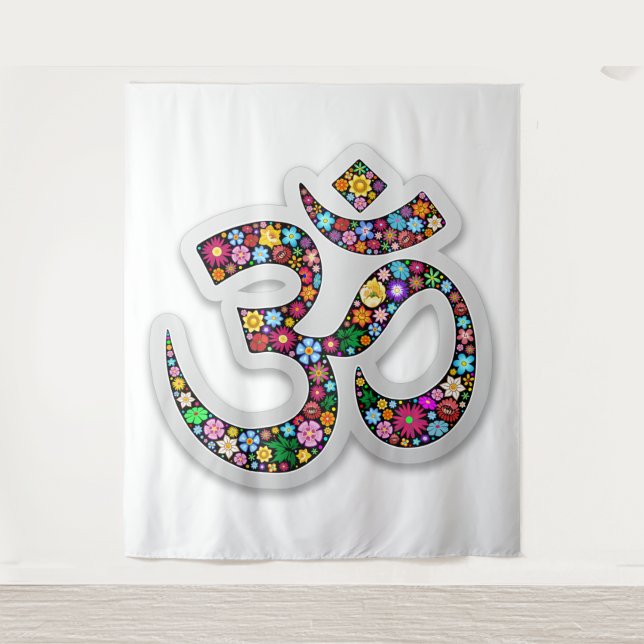 Tenture Art symbolique floral Namaste (Devant)