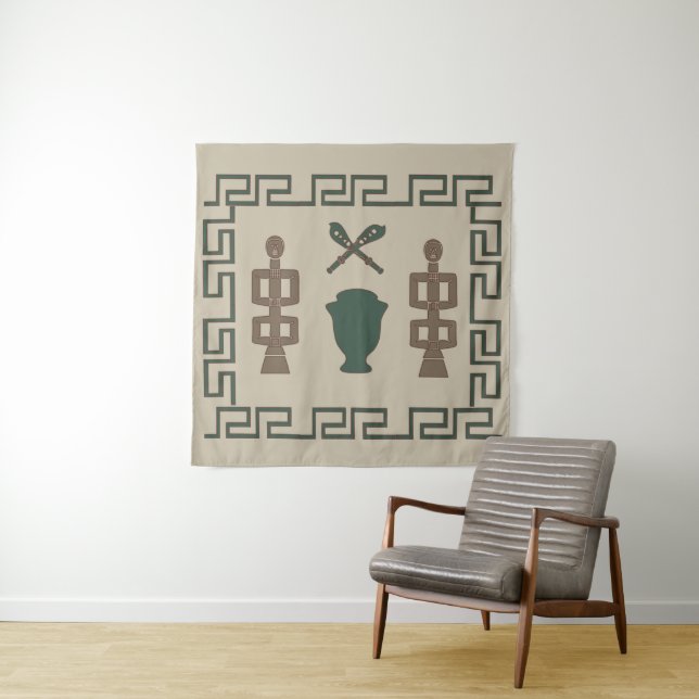 Tenture art tribal africain Abstrait (En situation)