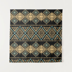 Tenture Art tribal, géométrique ethnique, motif coloré.