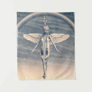 Tenture Art vintage de l'ange gardien arc-en-ciel