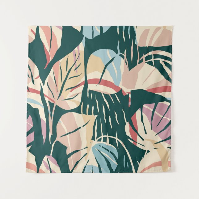 Tenture Artistic seamless pattern with abstract leaves. Mo (Devant)