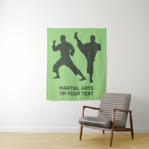 Tenture Arts martiaux avec texte personnalisé et couleur