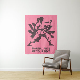 Tenture Arts martiaux de texte et de couleur personnalisés