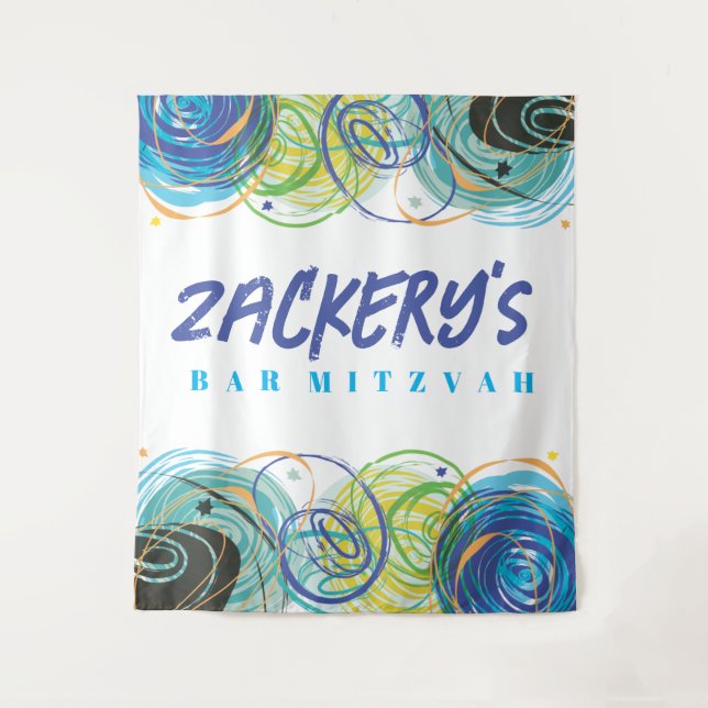 Tenture ARTSY FARTSY Bar Bat mitzvah Photo Op Backdrop (Devant)