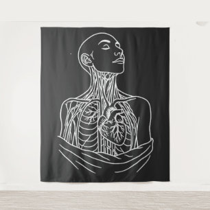 Tenture Ascension Anatomique – Figure de Ligne Art Hauntée