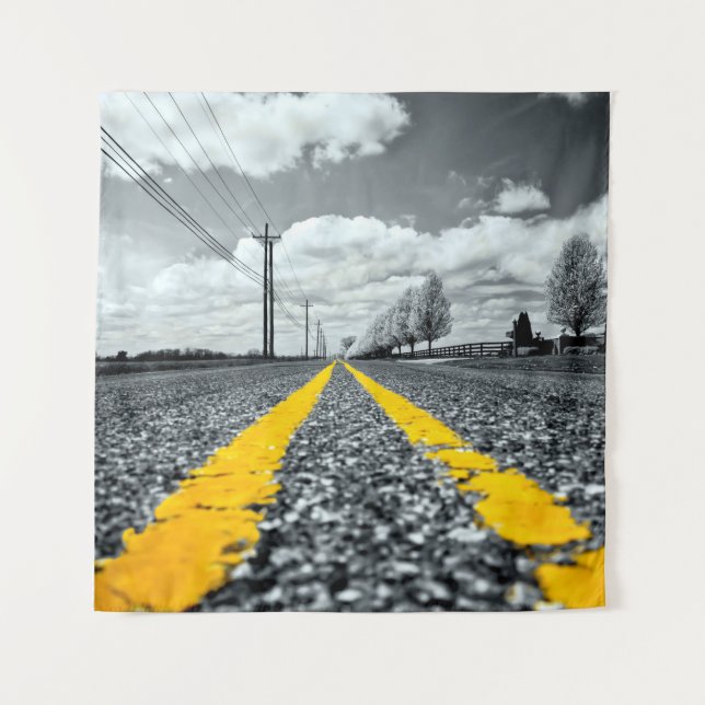 Tenture Asphalt Jaune Road Photographie créative (Devant)