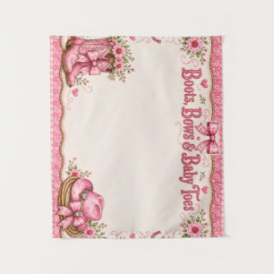 Tenture Assiettes en papier pour Baby Shower Cowgirl Rose