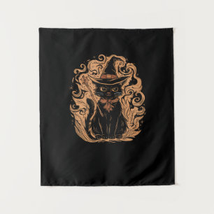 Tenture Assistant Sorcière de chat noir Mystical Cute Blac