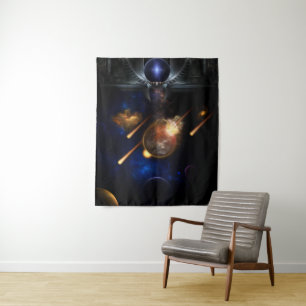 Tenture Astéroïde Apocalypse Fractage Art Spacescape