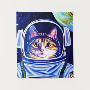 Tenture Astronaut de chat dans l'espace