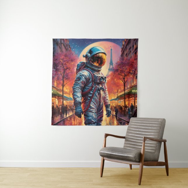 Tenture astronaute parisien (En situation)