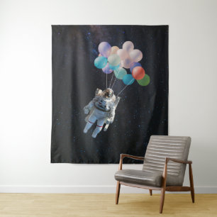 Tenture Astronaute Stars & Space Colorful Balloons