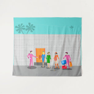 Tenture Atomique Palm Springs Stewardess Party Tapestry