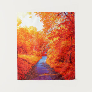 Tenture Au-dessus Saturé Orange Jaune Feuilles d'automne