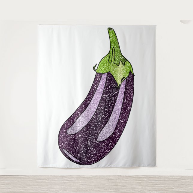 Tenture Aubergine Pailletée (Devant)
