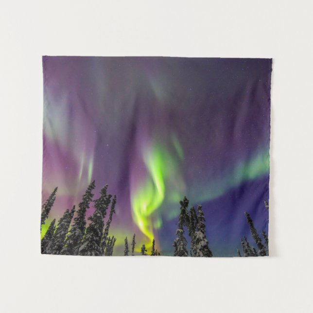 Tenture Aurore Boréale | Fairbanks, Alaska (Devant (Horizontal))