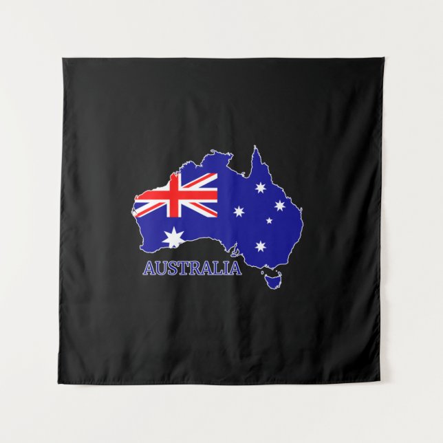 Tenture Australie Carte du drapeau Voyage (Devant)