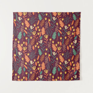 Tenture Automne Motif Vintage rouge-orange