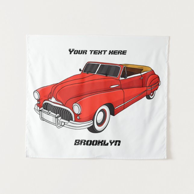 Tenture Automobile classique rouge 1948 (Devant (Horizontal))