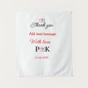 Tenture Avec amour ajouter lettre de nom de couple merci a