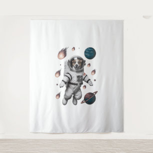 Tenture Aventure Spatiale Avec Un Astronaute Chien